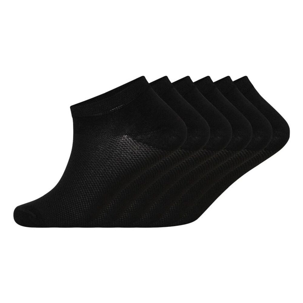 Soxy Womens/Ladies Ankle Bamboo Trainer Socks (Pack of 6) / Black